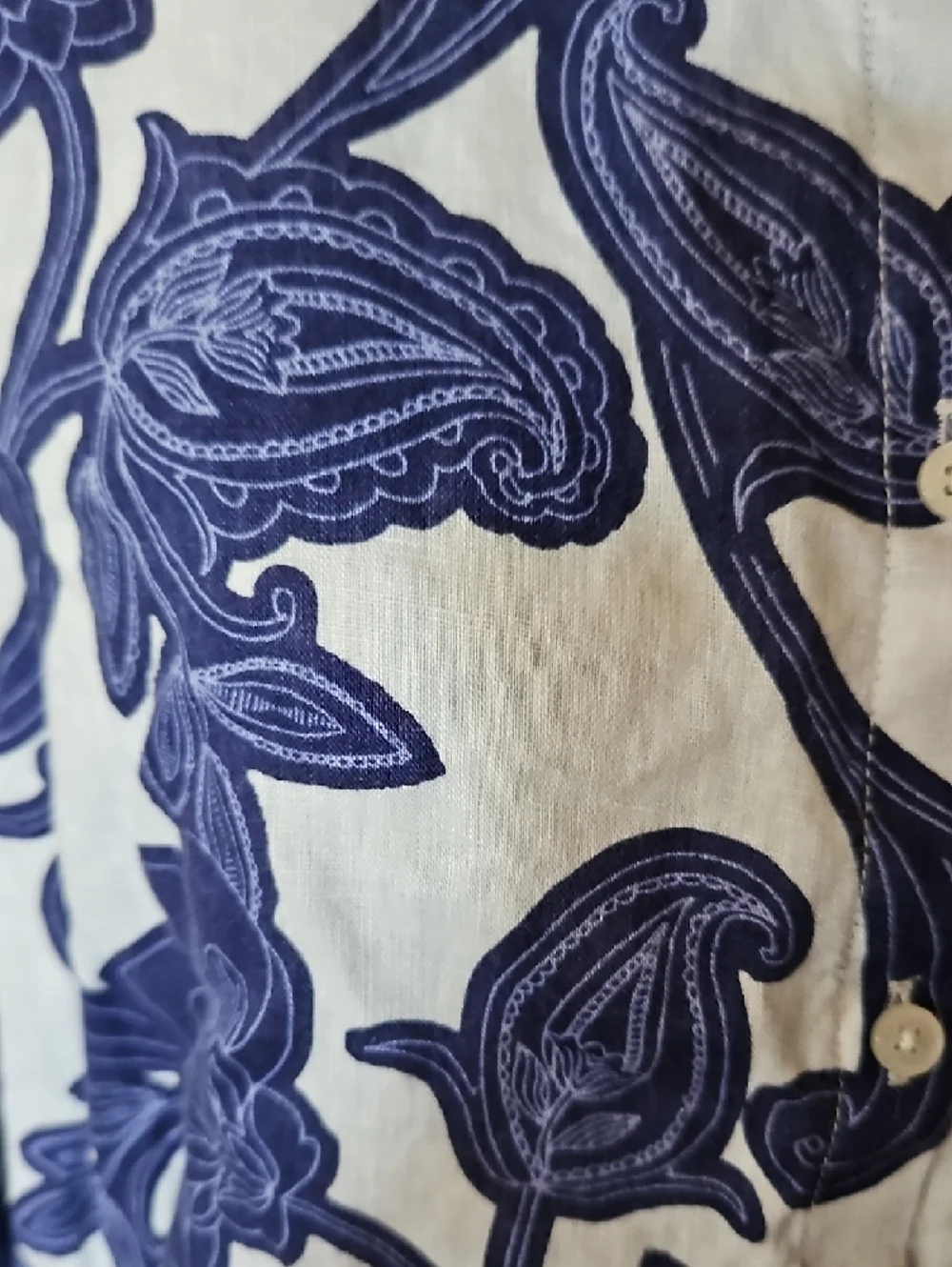 Boden Blue and White Floral Button-Up Blouse - Picture 3 of 8